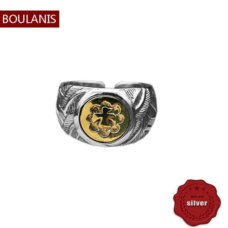 S925 Sterling Silver Ring turquoise Gem Personality Fashion Couple Retro Bird Feather Letter Shape Jewelry Gift Lovers new