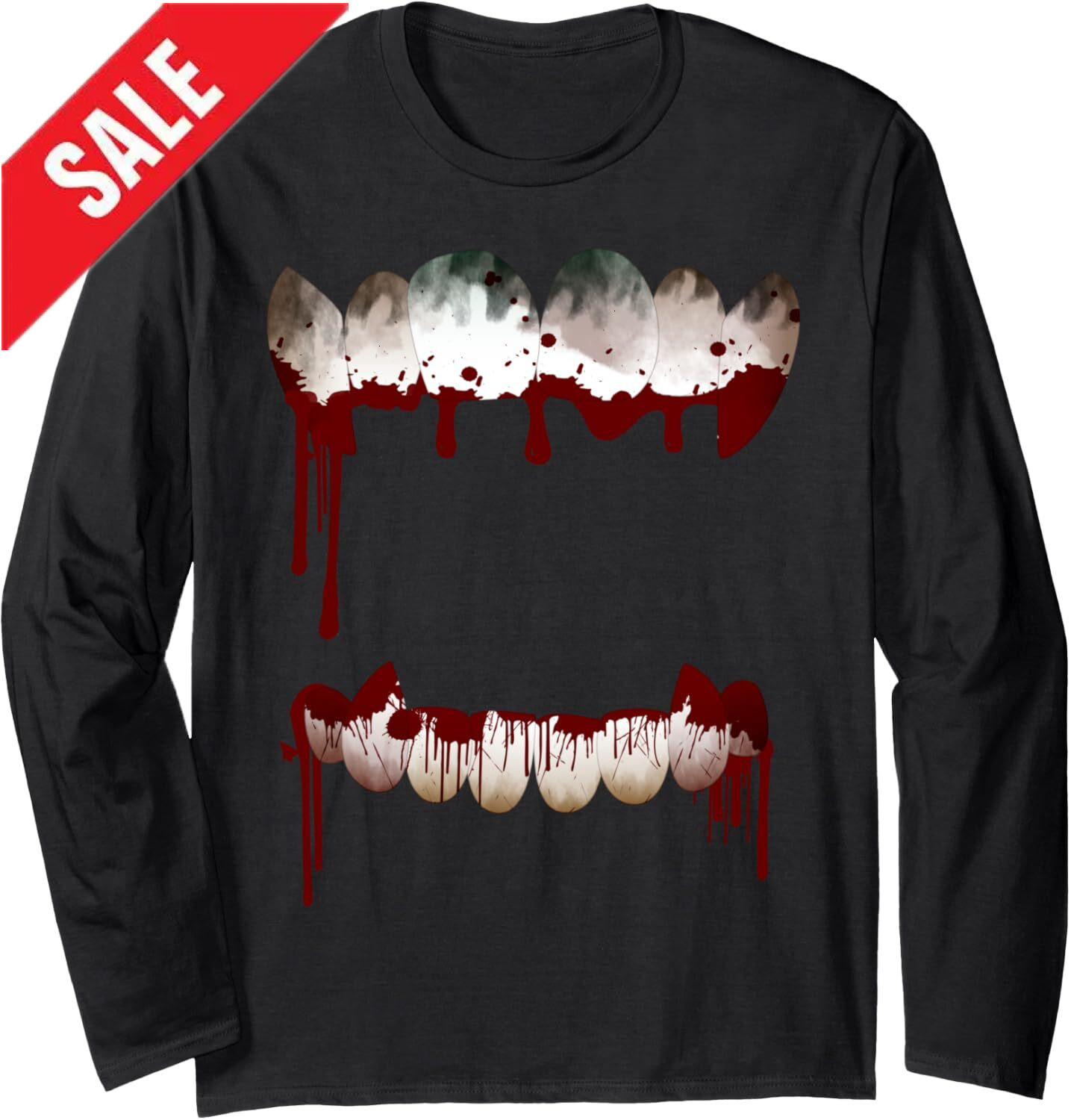 Long Sleeve Shirts for Men sweatshirt Scary Horror Graphic Mouth Bloody Teeth Halloween Long Sleeve Tee Streetwear Casual tops clothes 2025