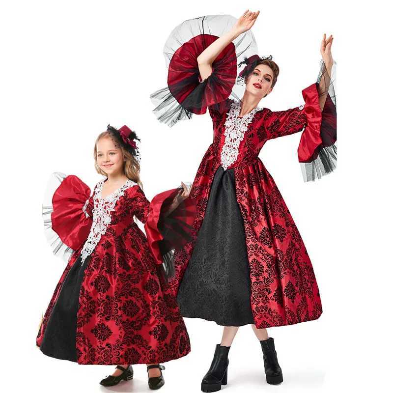 Red Female Lady Queen Cosplay Woman Halloween Vampire Costumes Carnival Purim Parade Stage Show Nightclub Role Play Party Dress L250918