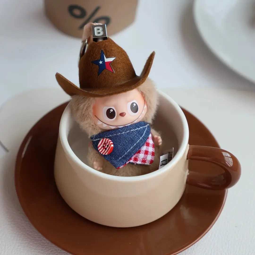 Ropa Labubu Cowboy Set Hat Bib For 105cm Labubu 40 The Monsters Pin for Love Series Doll Clothes Outfit Accessories C250919