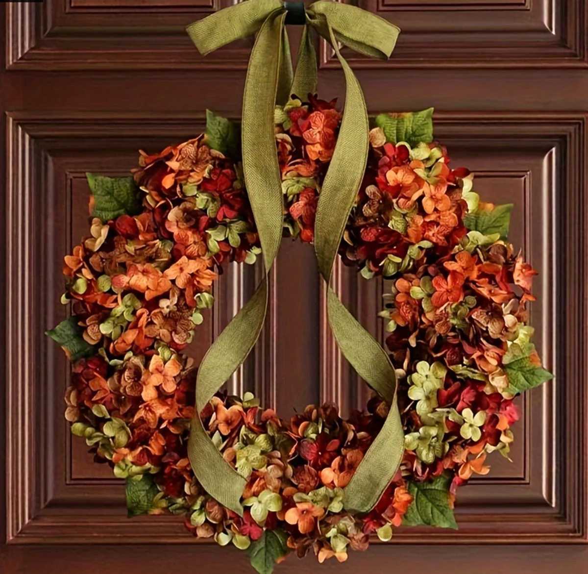 1PC Autumn Wreath Christmas Decoration Thanksgiving Garland Window Restaurant Home Maple Leaf Party Festival Decoration Wreath D C250919