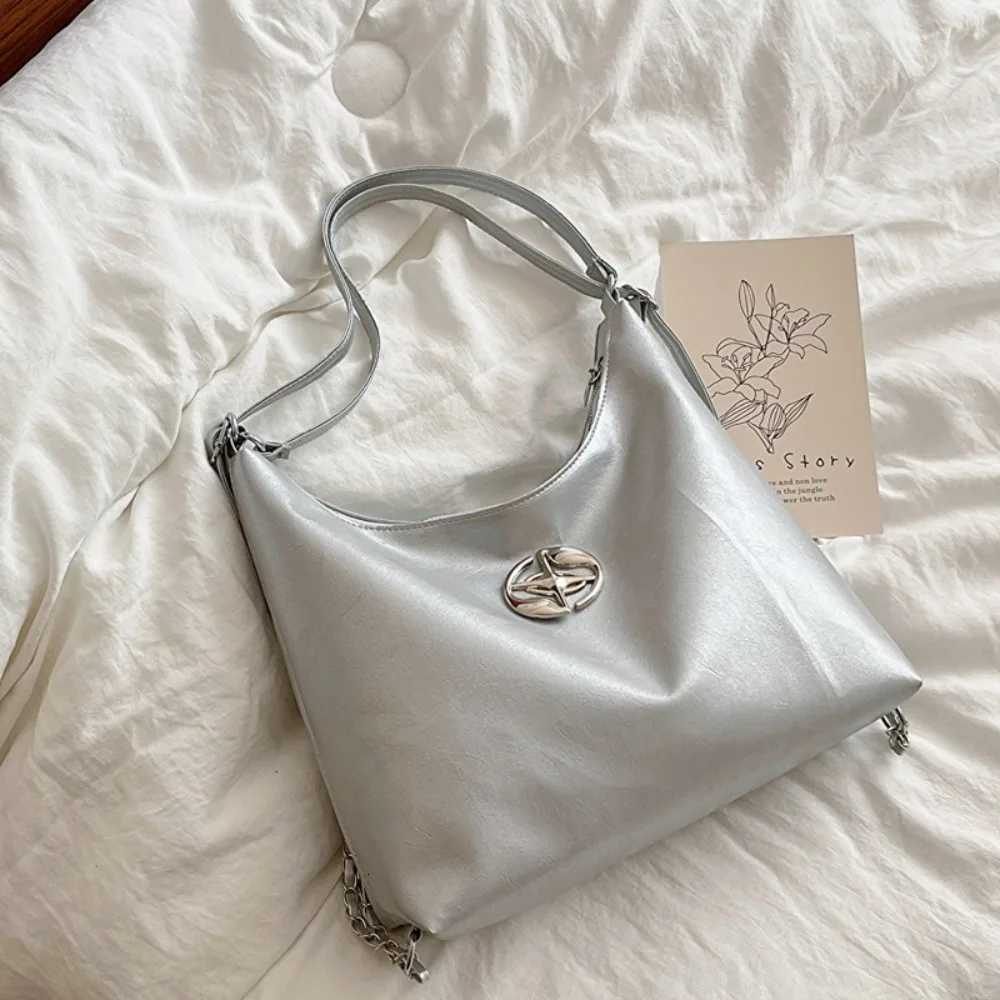 Womens Shoulder Bag Pleated Design Crossbody Bag Y2K Korean Tote Handbag PU Leather Plain Pleated Bag Underarm BagXJ250918