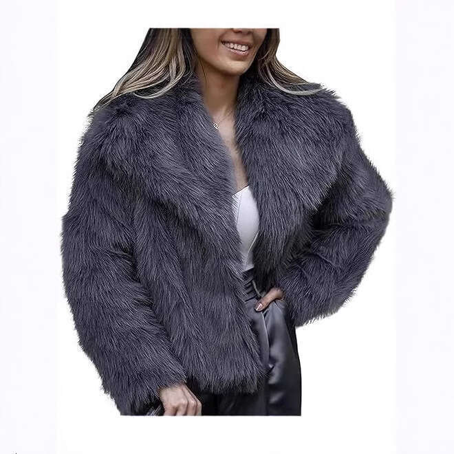 Autumn Winter New Coat Plus Size Women's Top Anti-Fox Fur Collar Short Style