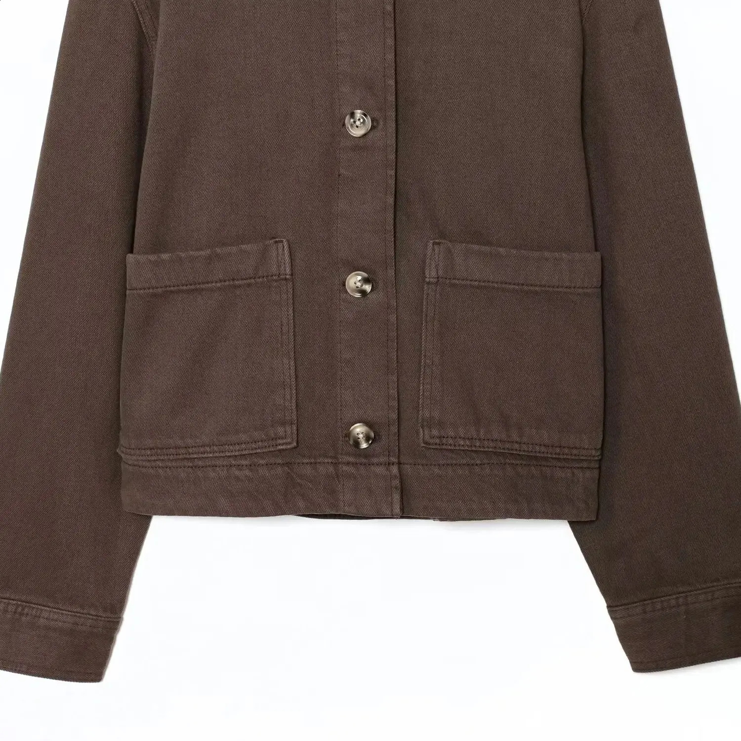 2025 AZRAF Fashion European and American Style Autumn Denim Jacket Chic Vertical Collar Allmatch Button Coat Muje 250919