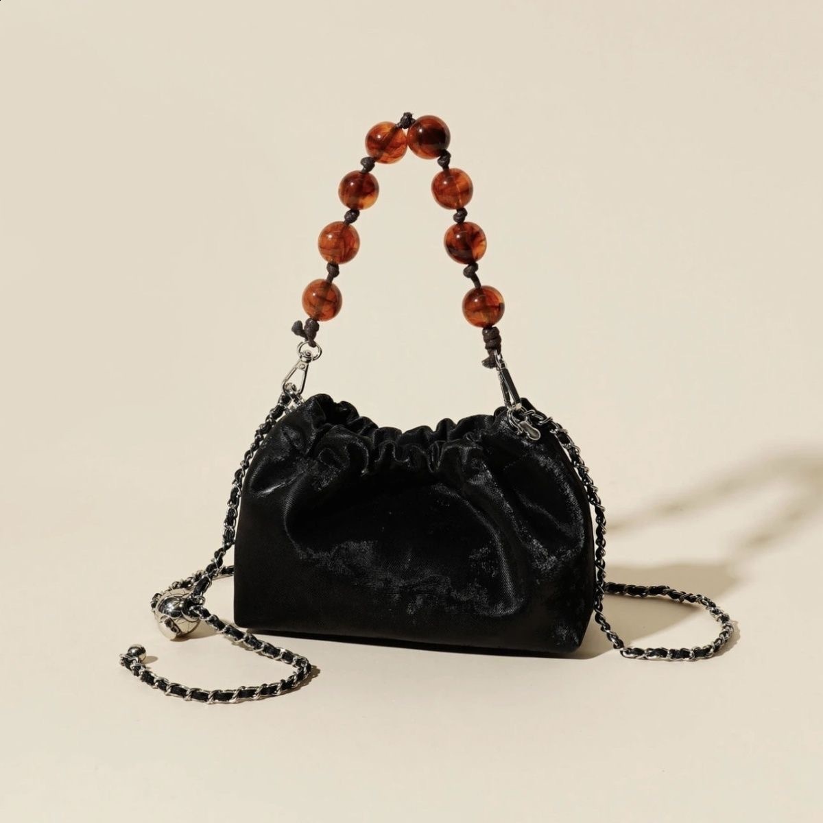Pattern Womens Bag Trend Small Elegant Tote Shoulder Bag eHandbag Pearl Chain Hobos Sac 241104