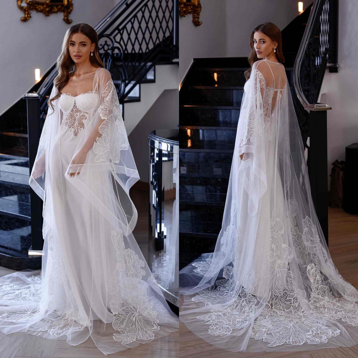 Graceful Women Robe Nightgown Bridal Pajamas Long sleeve Appliques Maternity Dressing Shower Gown for Photography Custom Made