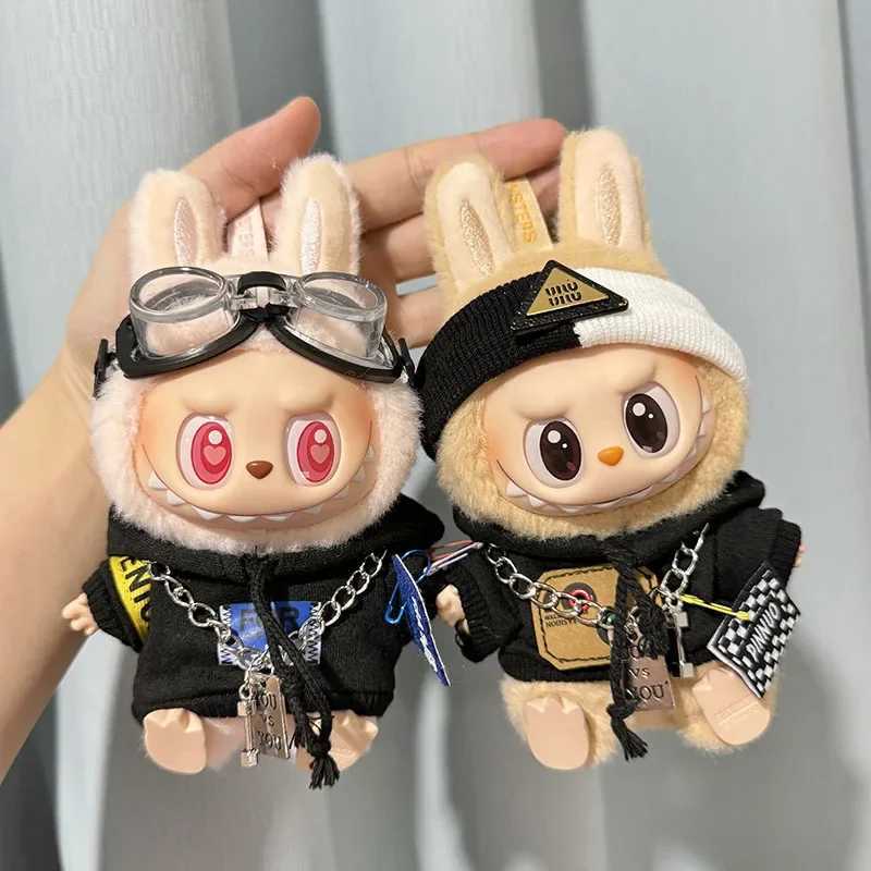 17cm Cute Plush Dolls Clothes for Labubu Monster Outfit Fluorescent Bear Flight Suit DIY Kid Gift Unique Accessories C250919