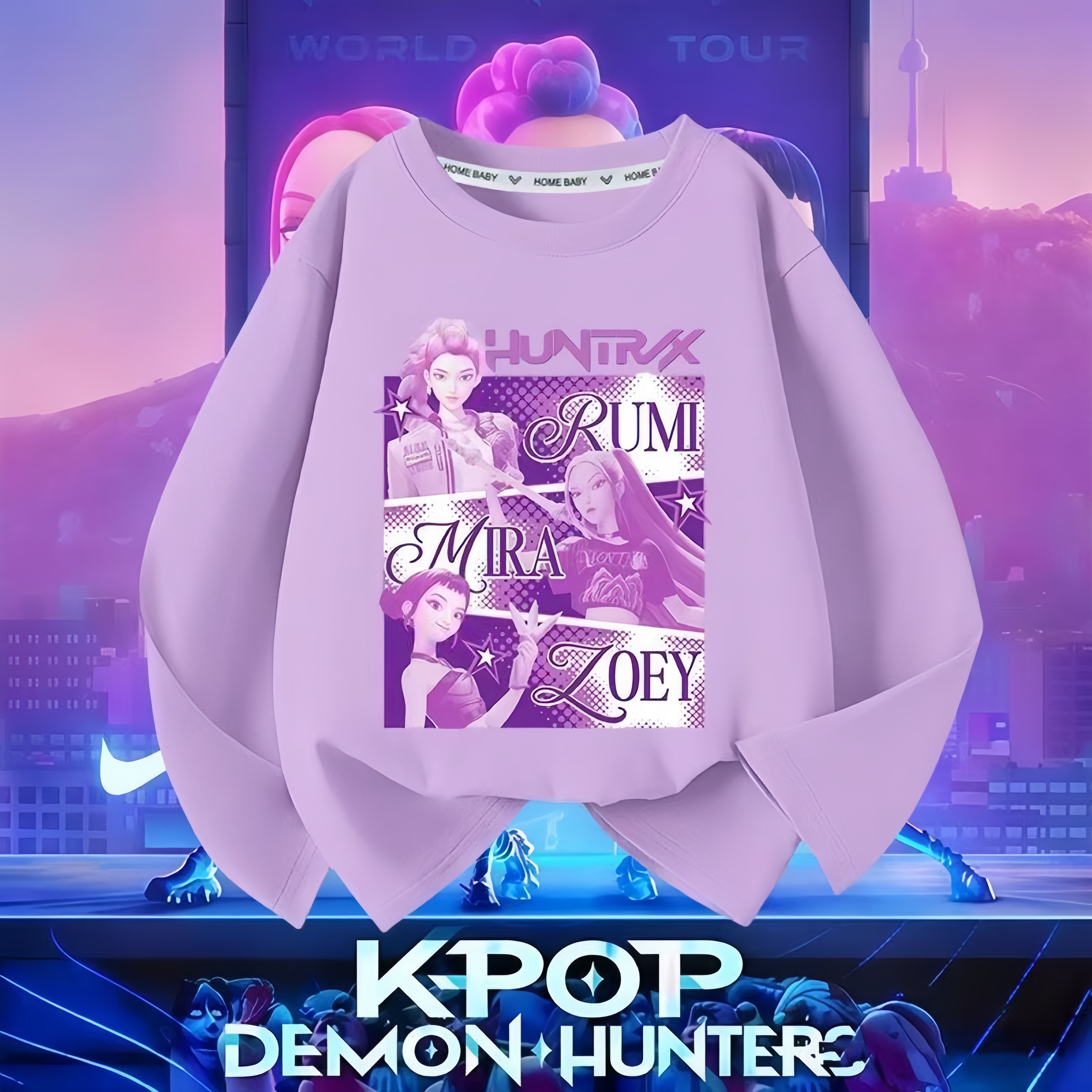 Hot Sale Kpop Demon Hunters 2025 New Model Girl's Long-sleeved T-shirt Pure Cotton Spring and Autumn Top Children's Undershirt Girl Thin