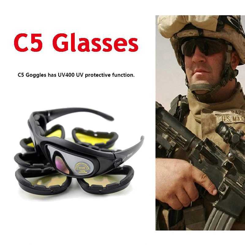 Daisy C5X7 Polarized Tactical Glasses Airsoft Sports Goggles 4 Lens Mens Sunglasses Army Military Shooting Protection Eyewear J250919
