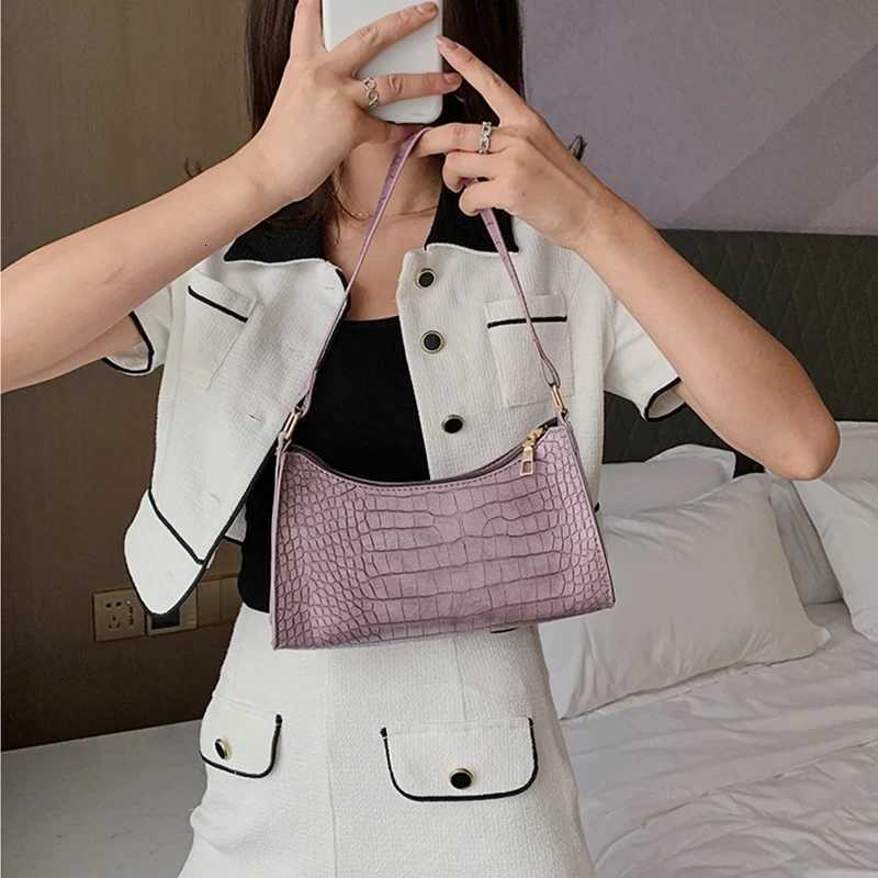 French Style Shoulder Bags Simple PU Leather Armpit Purse Small Handbag Underarm Bag Z250915