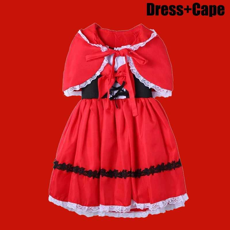 Girls Halloween Red Witch Costume Children Cosplay Vampire Princess Dress Kids Dress Up Clothes With Hat Carnival Party Gifts L250918