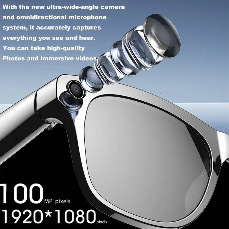 4K HD Color Changing AI Chat GPT 100MP Camera Bluetooth Call Voice Assistant Control Smart Glasses Intelligent Glasses