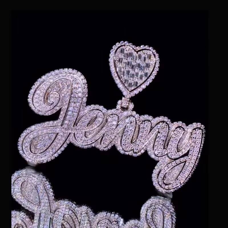 Customized Trendized Trend VVS Moissanite Letter Pendant 925 Silver Gold Plated Hip Hop Style Iced Out Jewelry with High Polish Finish