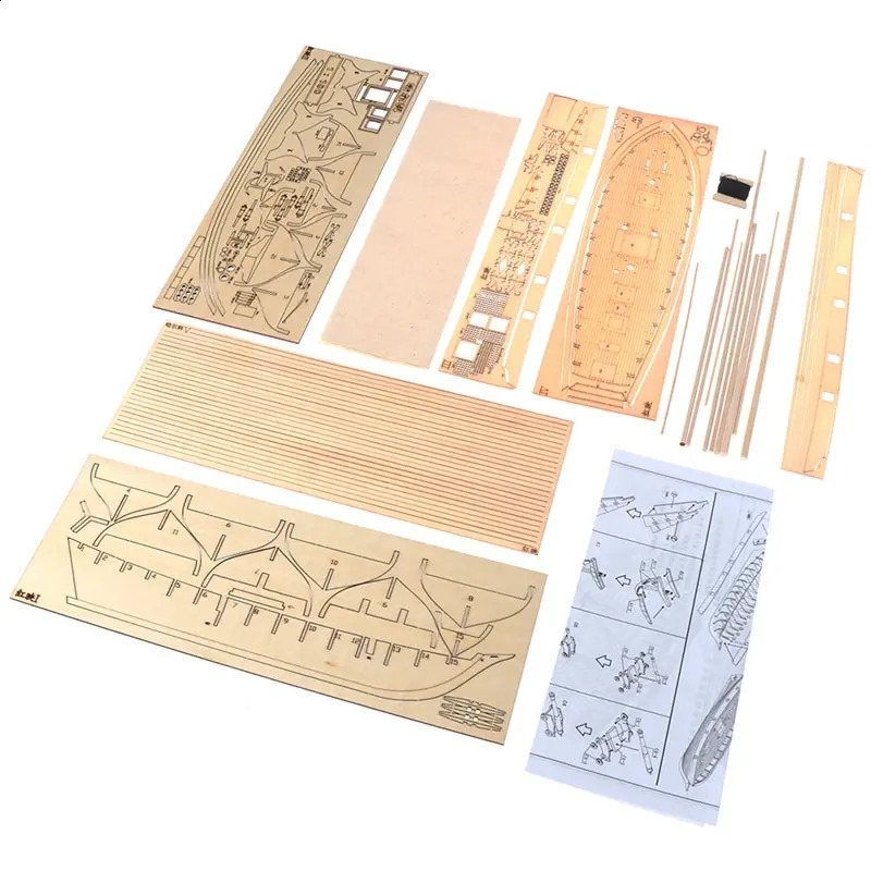 1100 Wooden Kit DIY Assembling Building Kits Ship Model Wooden Sailboat Toy Sailing Model Assembled 250918