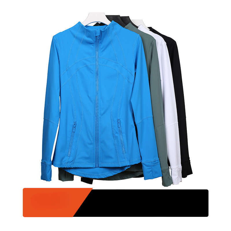 Ladies Yoga Sportswear Quick-Dry Stylish Fitness Jogging Solid Color Sports Jacket Breathable Comfortable Lines Jacket