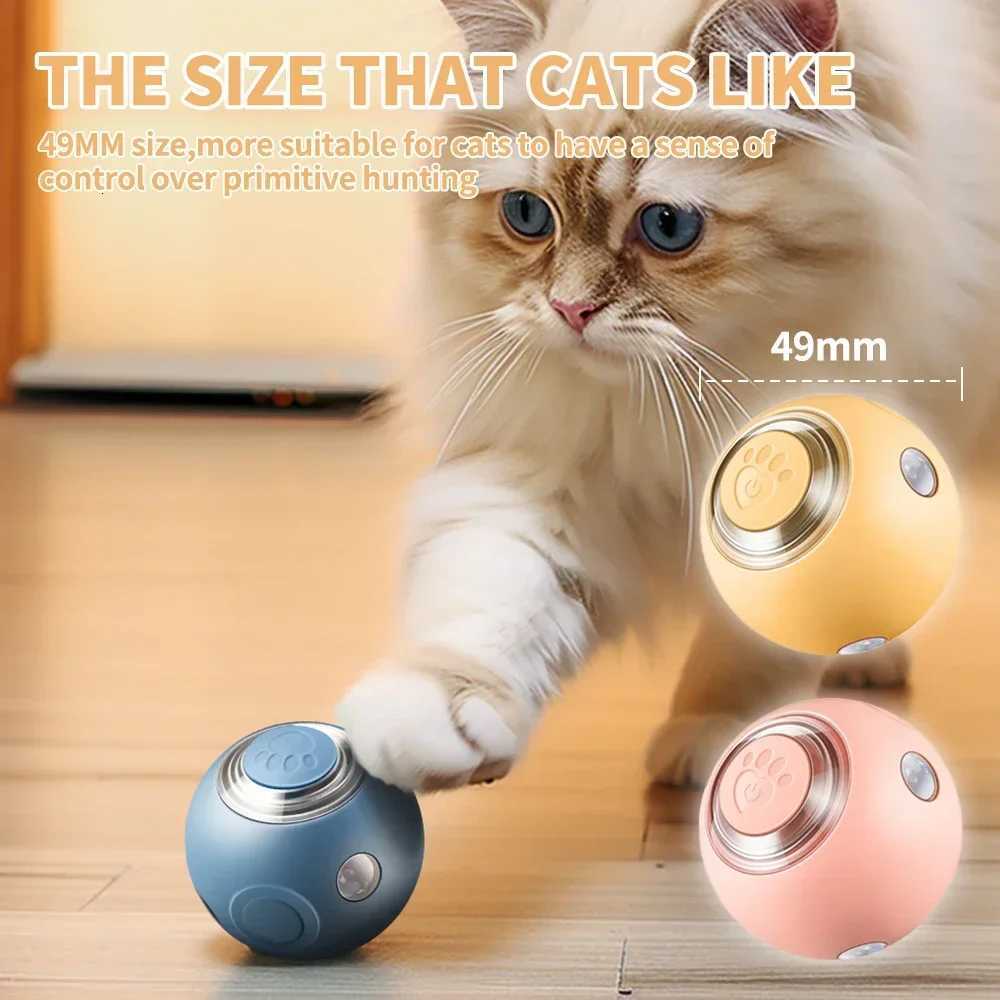Smart Cat Toys Automatic Rolling Ball Electric Silicone AntiBite AntiFall Rotating Shine Interactive Pet Dog Toy X250918