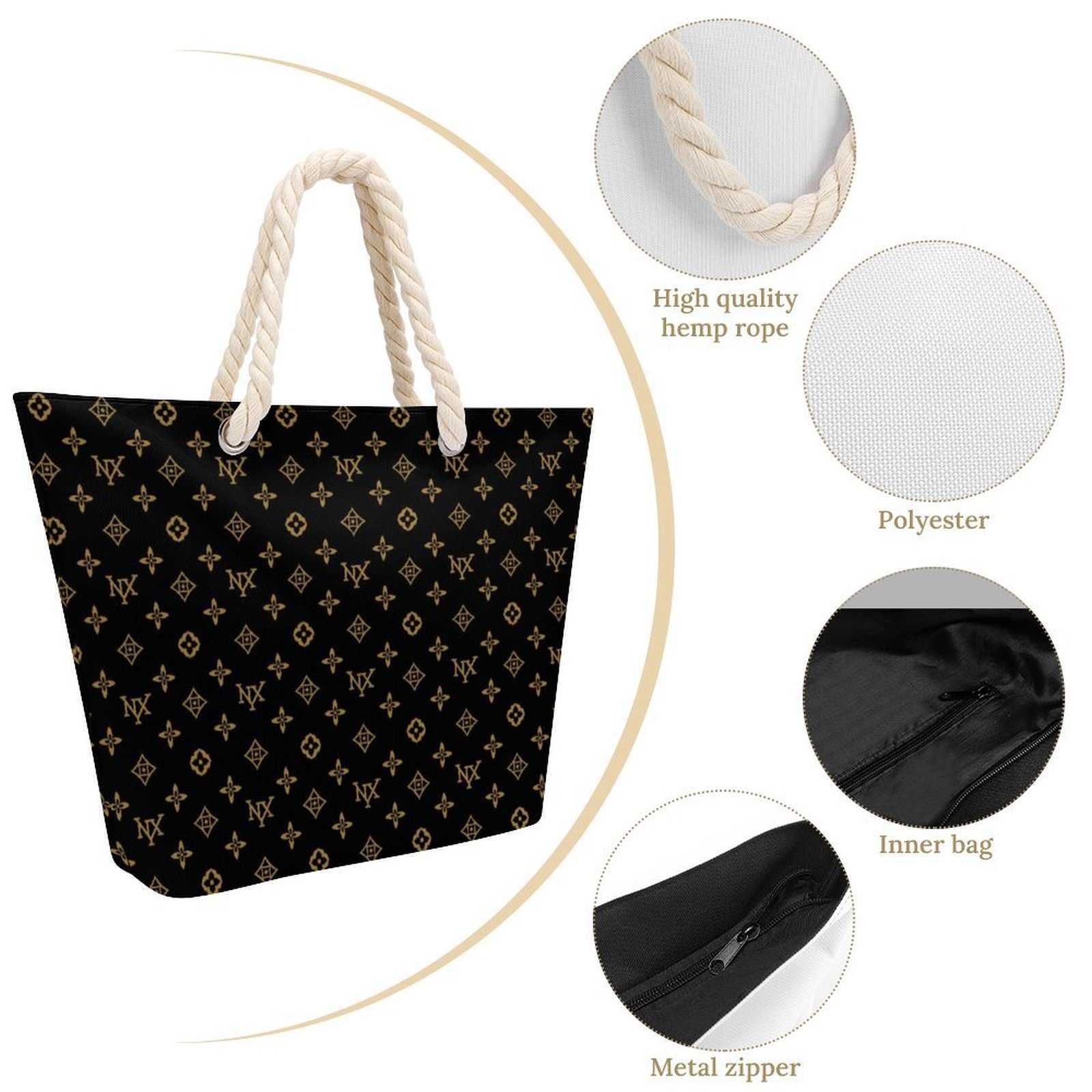 NXY Large Hemp Rope Handle Tote Bag Designer Handbags For Women Shopping Totes Shoulder Messenger Bags Purses 250919