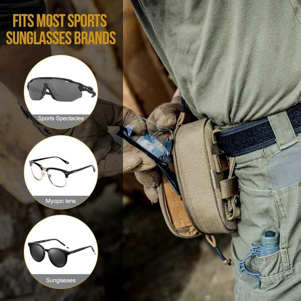 Tactical MOLLE Eyeglass Case Hunting Shockproof Protective Goggles Box Portable Outdoor Sunglasses Carrying Case with Clip J250919