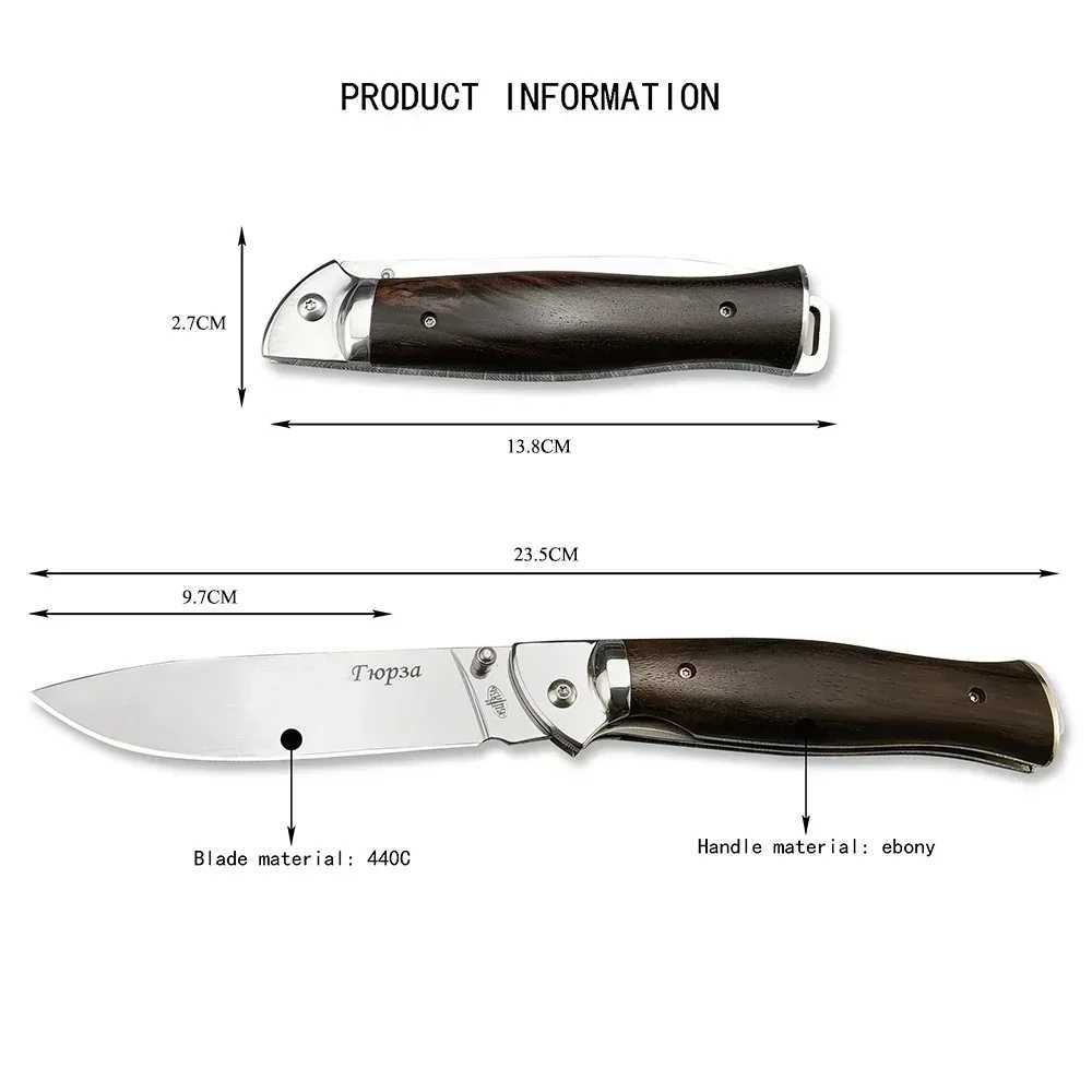 New Russian Style Manual Pocket Knife Flipper Blade Outdoor Hunting Tools Sharp Blade Wood Handle Folding Knife Survival Gear L250919