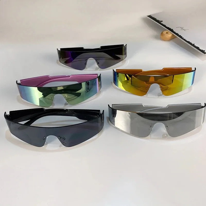 Onepieces Sunglasses Men Women Fashion Rimless Punk Multicolor Male Shades Eyewear Trendy Female UV400 Sun Glasses 250918