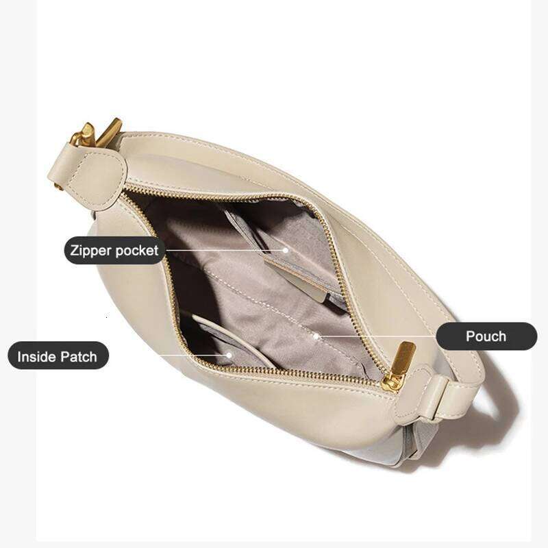 Designer Bag Luxury Bag New Women Shoulder Genuine Leather Fashion Soft Women's Crossbody Bag Cowhide Half Moon Bags Designer Female Handbags