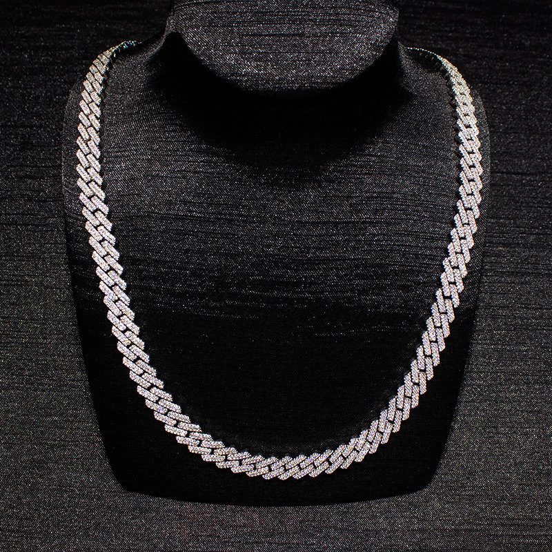 Hiphop Jewelry Pass Diamond Tester Iced Out 8mm 10mm 12mm 925 Sterling Silver Moissanite Cuban Link Chain