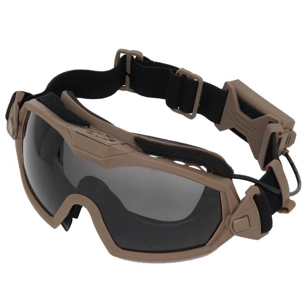 Tactical Antifog Goggles Ski Airsoft CS Protective Glasses Transparent Black 2 Lens Motocross Dustproof Goggles with Micro Fan J250919