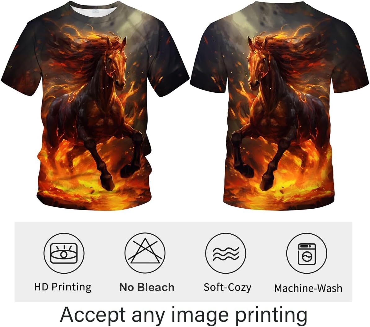 Mens T shirt Mens Horse T-Shirt- Animal Theme, Realistic Graphic Tee Shirt T-Shirt Shirts Tshirt Graphic Tee Casual Tops Clothes Short sleeve 2025