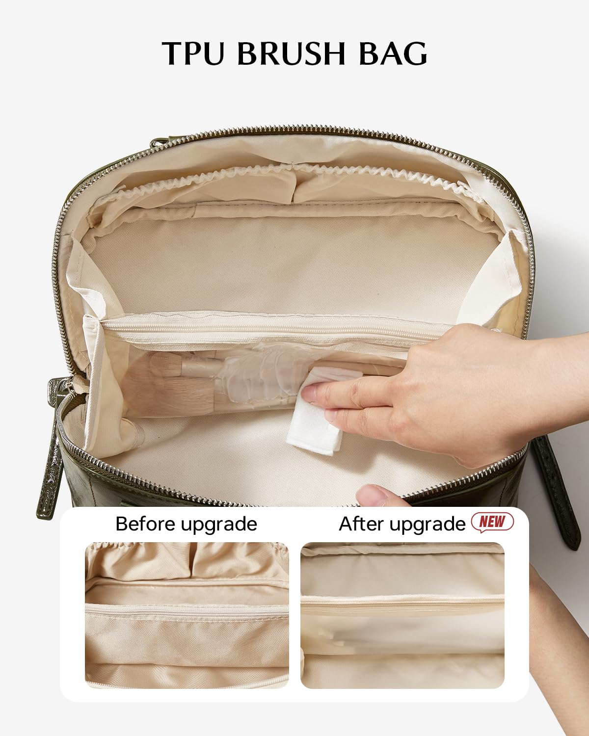 Waterproof Roomy Cosmetic Bag Flat Lay Printed Travel Toiletry Bag Women Portable Makeup Organizer Daily Use