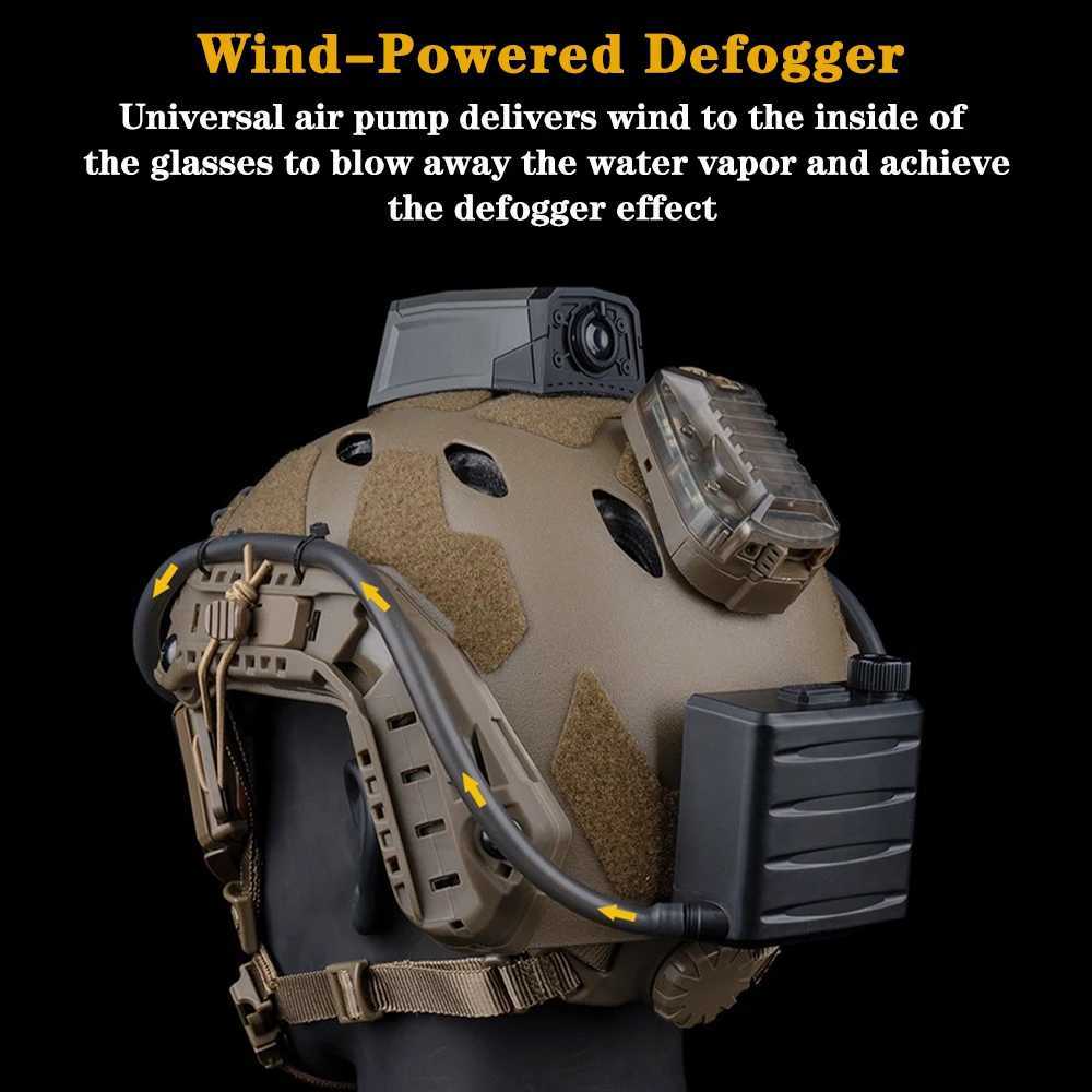 Tactical Goggles Fan Defogger AntiFog Kit Eyewear Air Defog for Airsoft Shooting Motocross Skiing Mountaineering Clear Vision J2509191