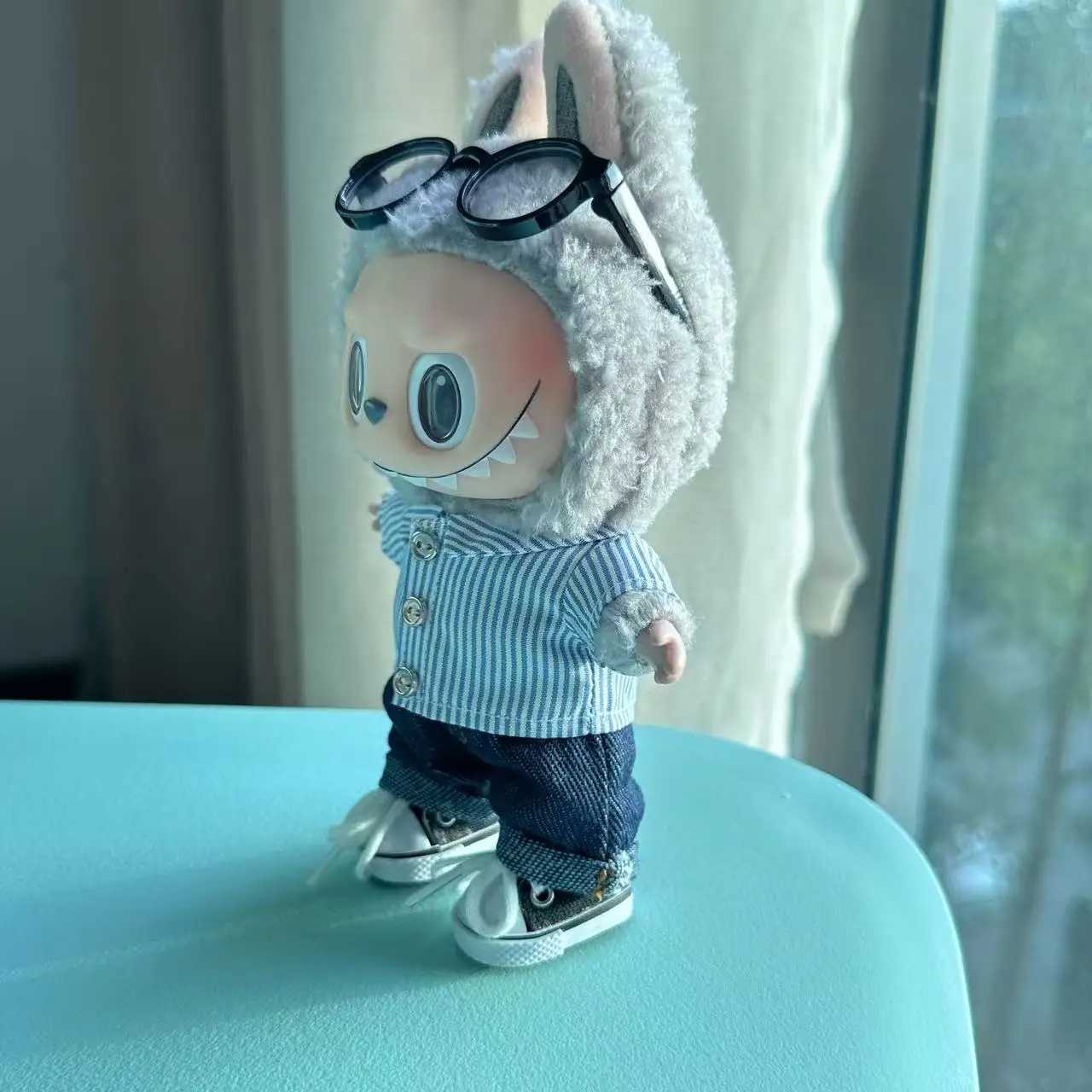 Clothes For Labubu 17cm Dolls I II Idol The Monster Outfit Accessories Sitting Party Gifts Cool Boy Shirt Jeans Hat Set EF16B C250919