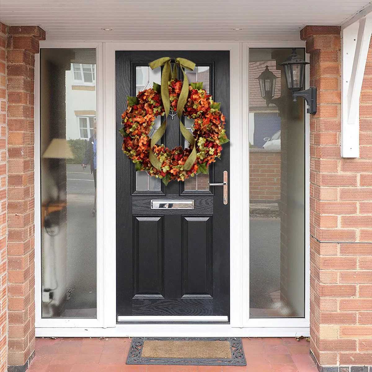 1PC Autumn Wreath Christmas Decoration Thanksgiving Garland Window Restaurant Home Maple Leaf Party Festival Decoration Wreath D C250919