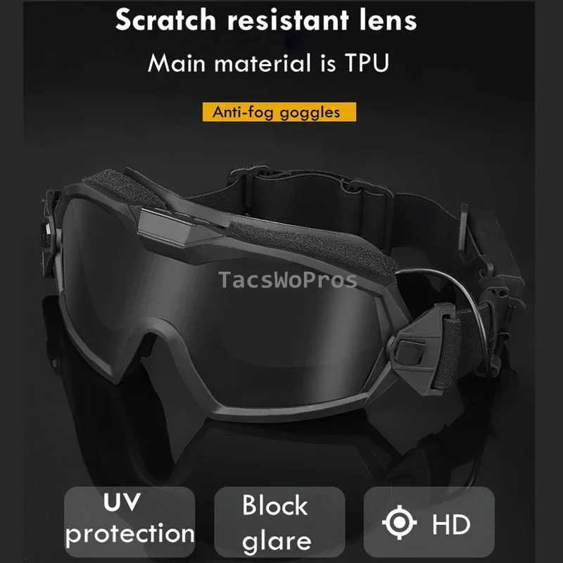 Tactical Goggles Airsoft Shooting Safety Eye Protection Windproof Mini Fan Antifog Motorcycle Hunting Combat Glasses J250919