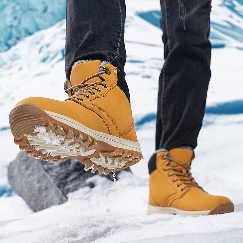 Snow Boots Men Winter Keep Warm Plush Hiking Casual Shoes Mountain y250919