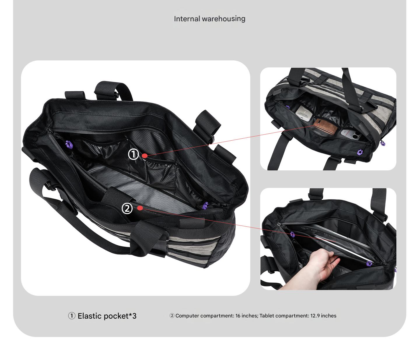 Tote bag large capacity handbag commuter shoulder messenger bag men's multifunctional 16-inch computer bag