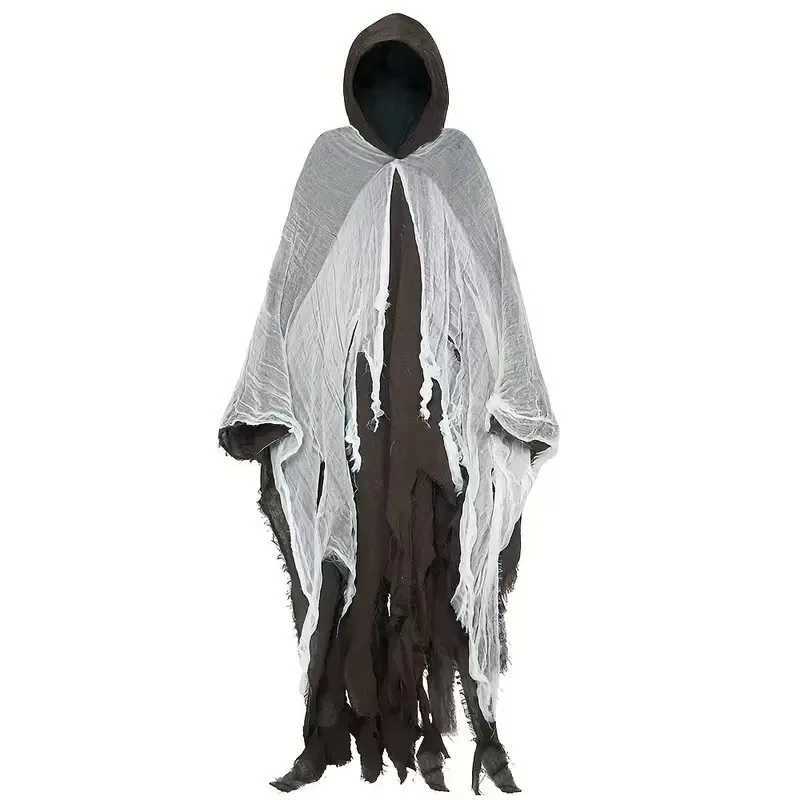 Zombie hood layers of gothic terror unisex cosplay costume of Halloween ghosts accessories for day of the dead party L250918