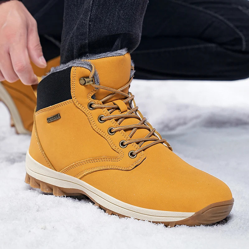 Snow Boots Men Winter Keep Warm Plush Hiking Casual Shoes Mountain y250919