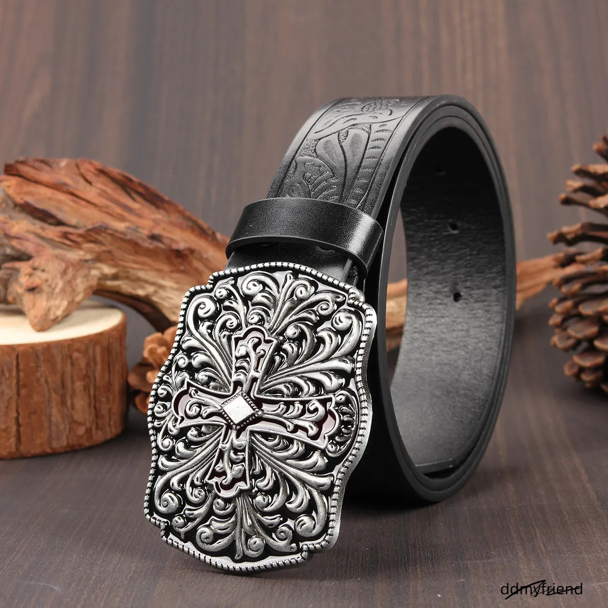 Designer Casual Woman Men Leather Belts Fashion Smooth Buckle Belt With Floral Patterns Strap ddmyfriend