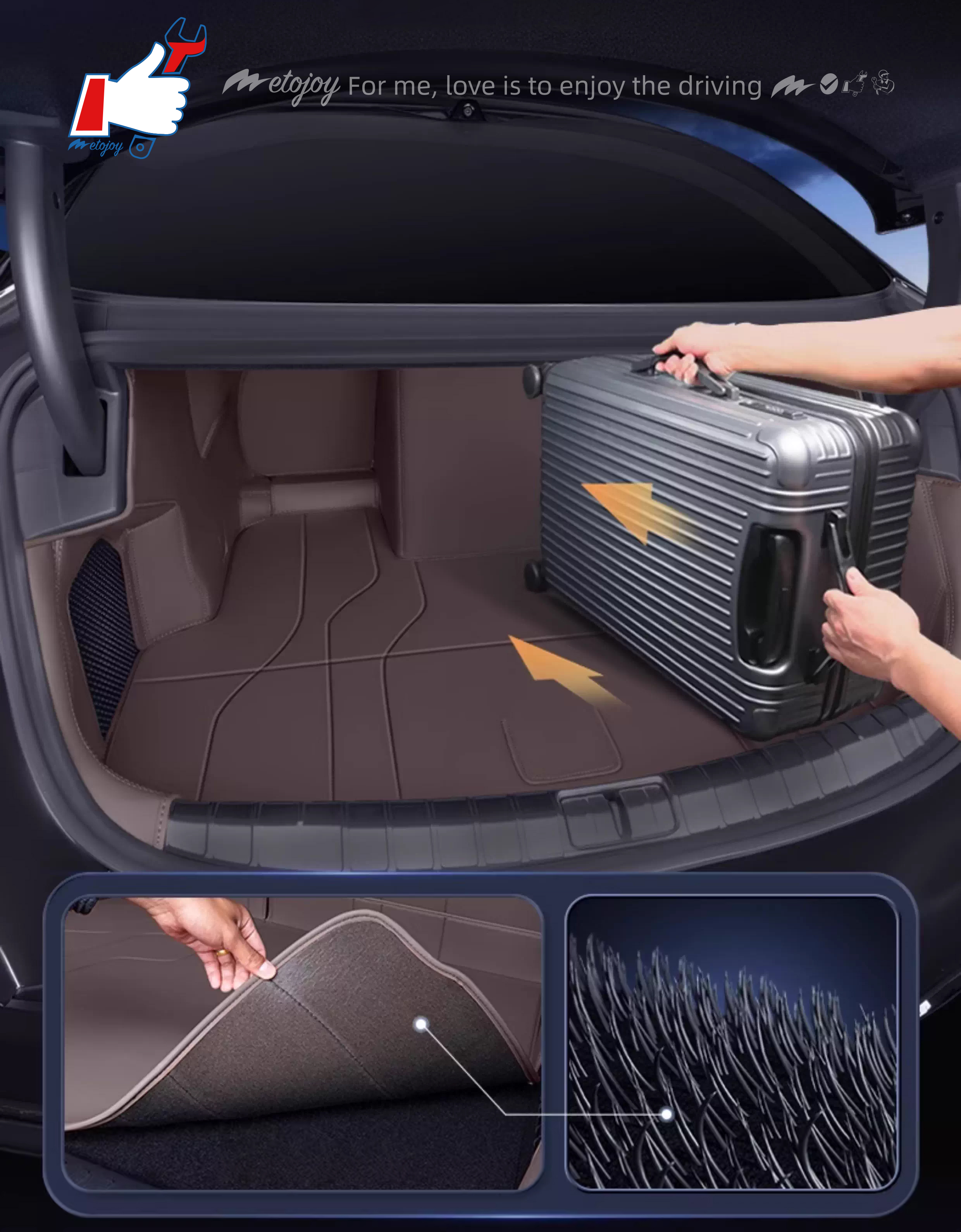 For DENZA Z9 2024 Car Trunk Mat Custom Fit Cargo Mat 3D Shaped Trunk Liner XPE Trunk Protection Mat Rear Trunk Full-surrounded Mat Easy Clean Easy Mai