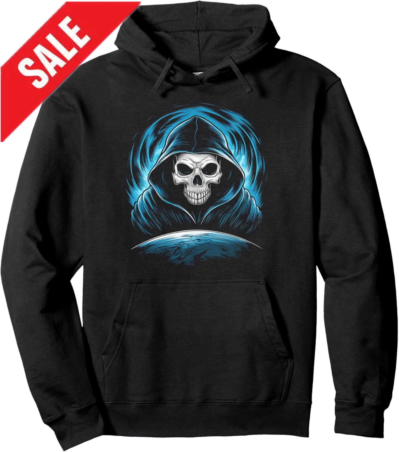 Halloween Hoodie for Mens Womens Skull Hooded Death In The Sky Graphic Tees Pullover Hoodies 2025