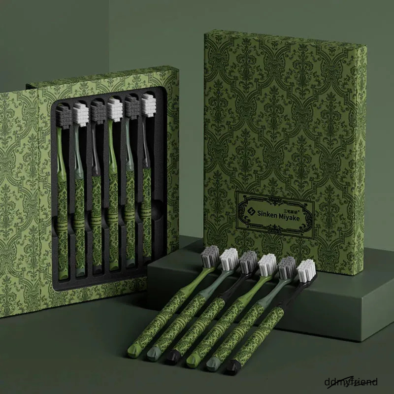 6 PC Forest Series Soft Adult Gift Box With Wide Head Family Set Light High-End Toothbrush Teeth Cleaning 241122 ddmyfriend