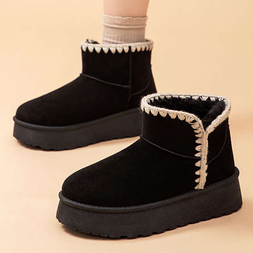 Designer Boots Womens Ankle Snow Boots Warm Women's High-Top Non-Slip Winter Warm Boots Women Casual Shoes Thick Sole Thickened Fleece Short Boot
