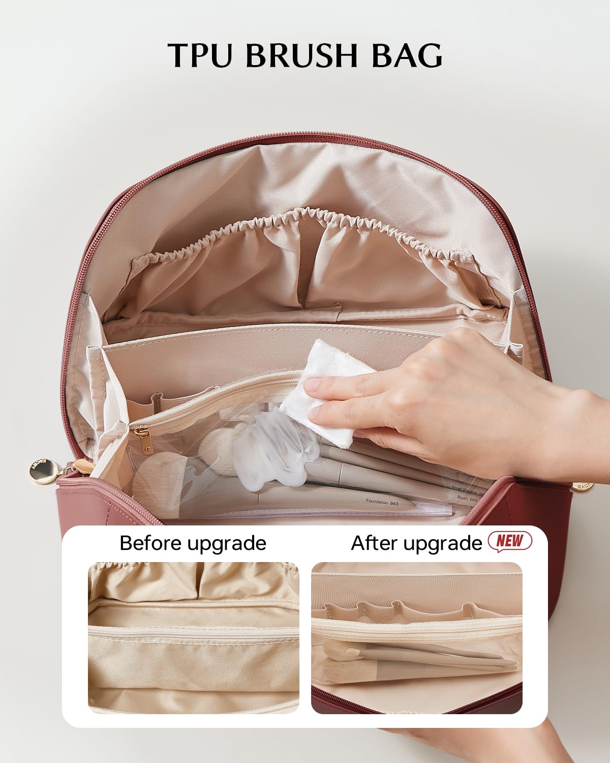 Printed Flat Lay Cosmetic Bag Waterproof Roomy Travel Toiletry Bag Women Portable Makeup Pouch Stylish