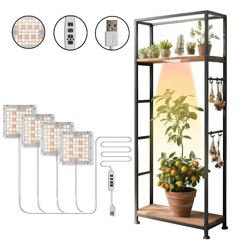 Indoor USB 5V LED Quantum Board Grow Light Full Spectrum Hydroponic Plant Lamp with Timer 3Color Dimming Waterproof Home Garden C250919