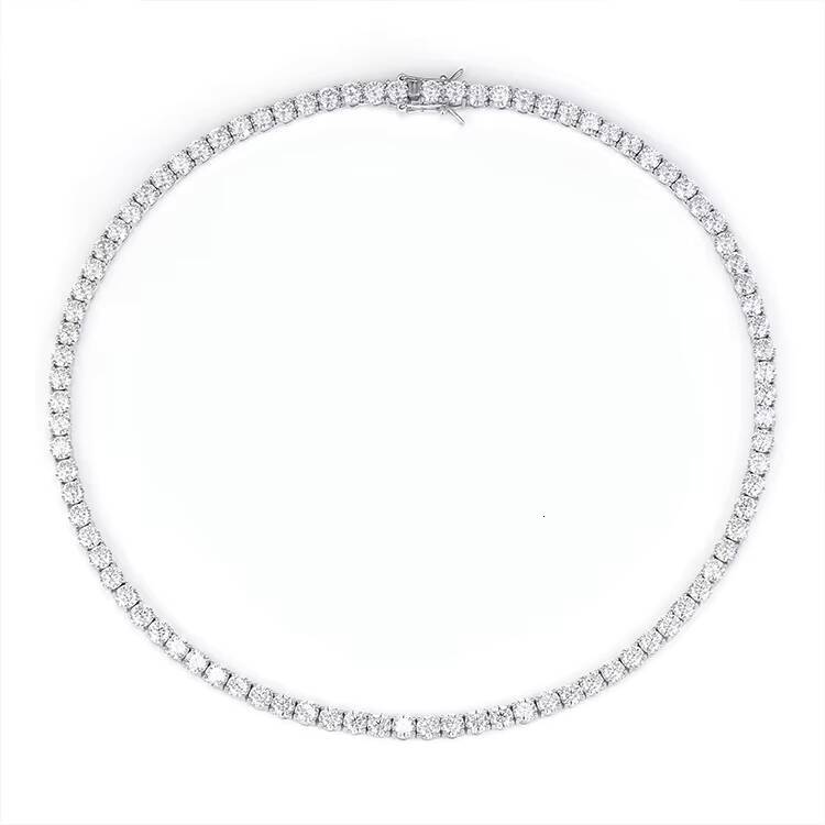 Wholesale Price 20mm Hip Hop Tennis Chain Fine Jewelry Moissanite Diamond Necklaces 925 Silver Iced Out Tennis Chain Bracelets