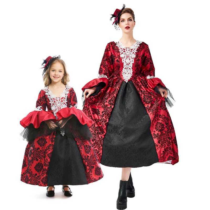 Red Female Lady Queen Cosplay Woman Halloween Vampire Costumes Carnival Purim Parade Stage Show Nightclub Role Play Party Dress L250918