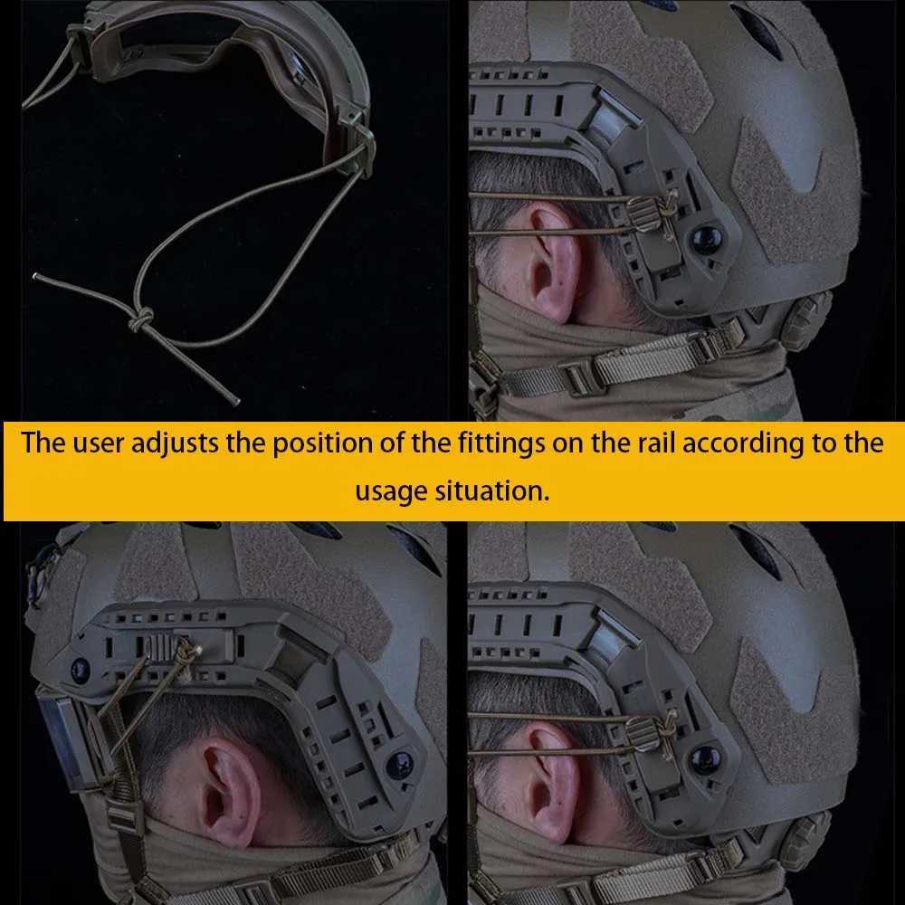 Airsoft Tactical Goggles Tricolor Lens MultiFunction Hunting Accessory Tactical Helmet Adaptor Suitable for Paintball Shooting J250919