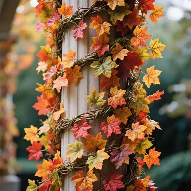 Artificial Maple Leaf Fall Maple Garland Fall Leave Vine for Home Room Decor Garden Wedding Party Halloween Christmas Decoration C250919