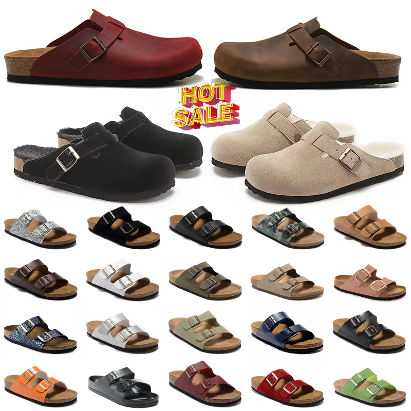 Designer Clogs Sandals Clog Slippers Cork Flat Summer Genuine Leather Slide Beach Casual Shoes Women Men 35-46 with box