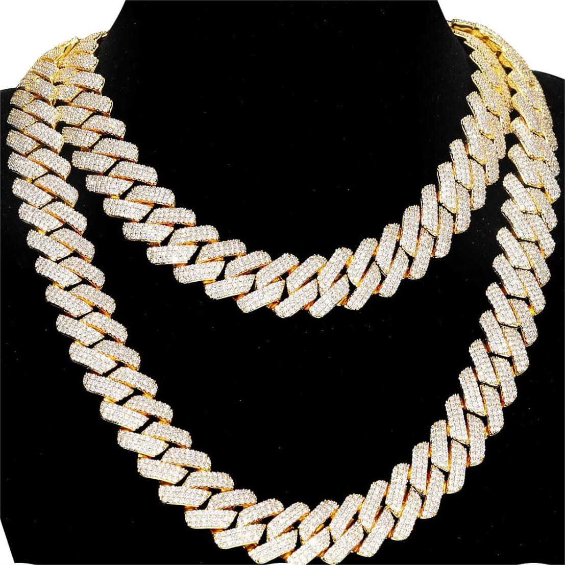 Bust Down Iced Out Cuban Link Chain 925 Silver Gold Plated Pass Diamond Tester Moissanite Cuban Chain